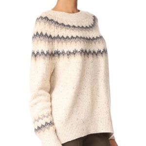Vince - Fair Isle Raglan Sweater - XS - Oatmeal